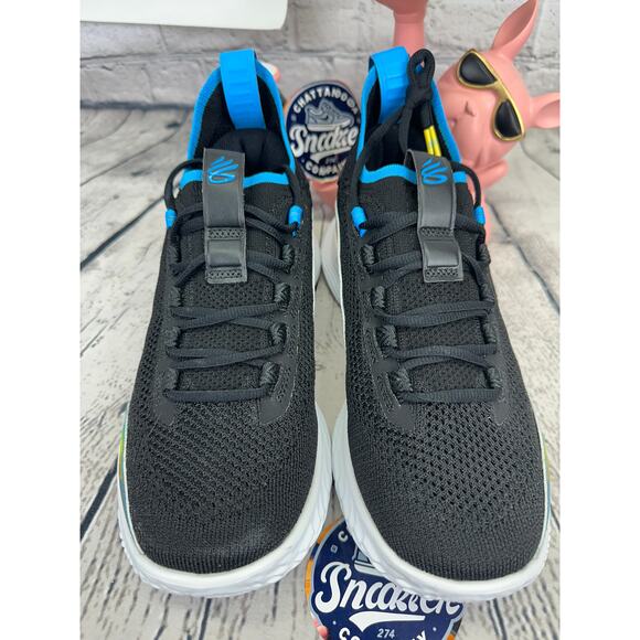 Under Armour Curry 8 Basketball Shoes Mens 8.5 Black Tie Dye Feel Good Flow Knit